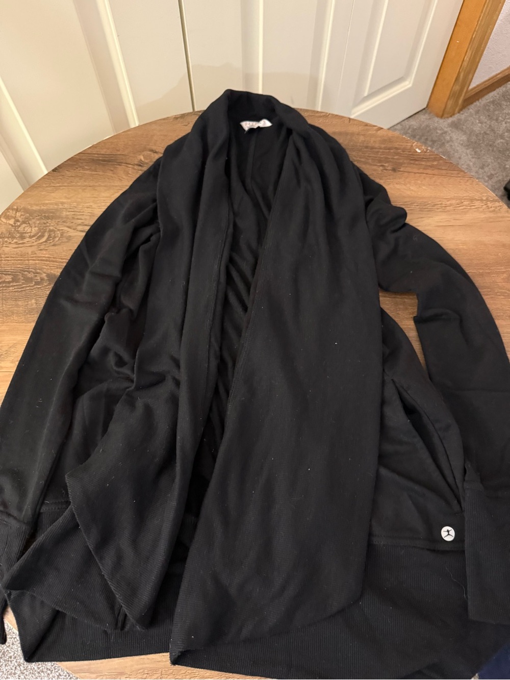 Danskin Black Lightweight Shawl-Collar Open Cardigan Jacket